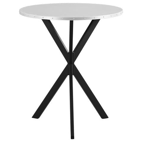 Debbie Round 32-inch Galvanized Steel Bistro Bar Table SilverSilver
