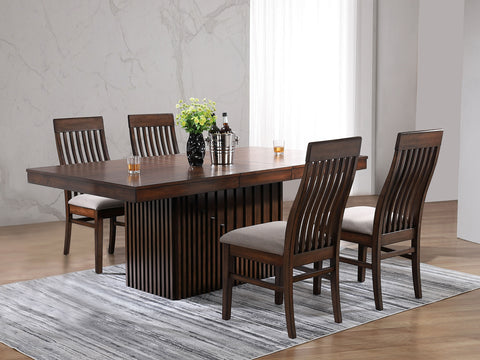 Dacy 5-piece Extension Leaf Dining Table Set Mango OakMango Oak