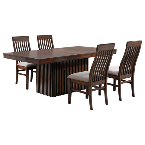 Dacy 5-piece Extension Leaf Dining Table Set Mango OakMango Oak