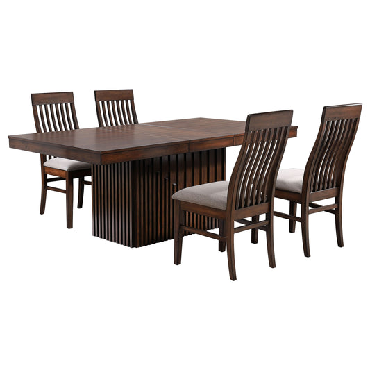 Dacy 5-piece Extension Leaf Dining Table Set Mango OakMango Oak