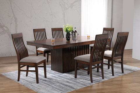 Dacy 7-piece Extension Leaf Dining Table Set Mango OakMango Oak