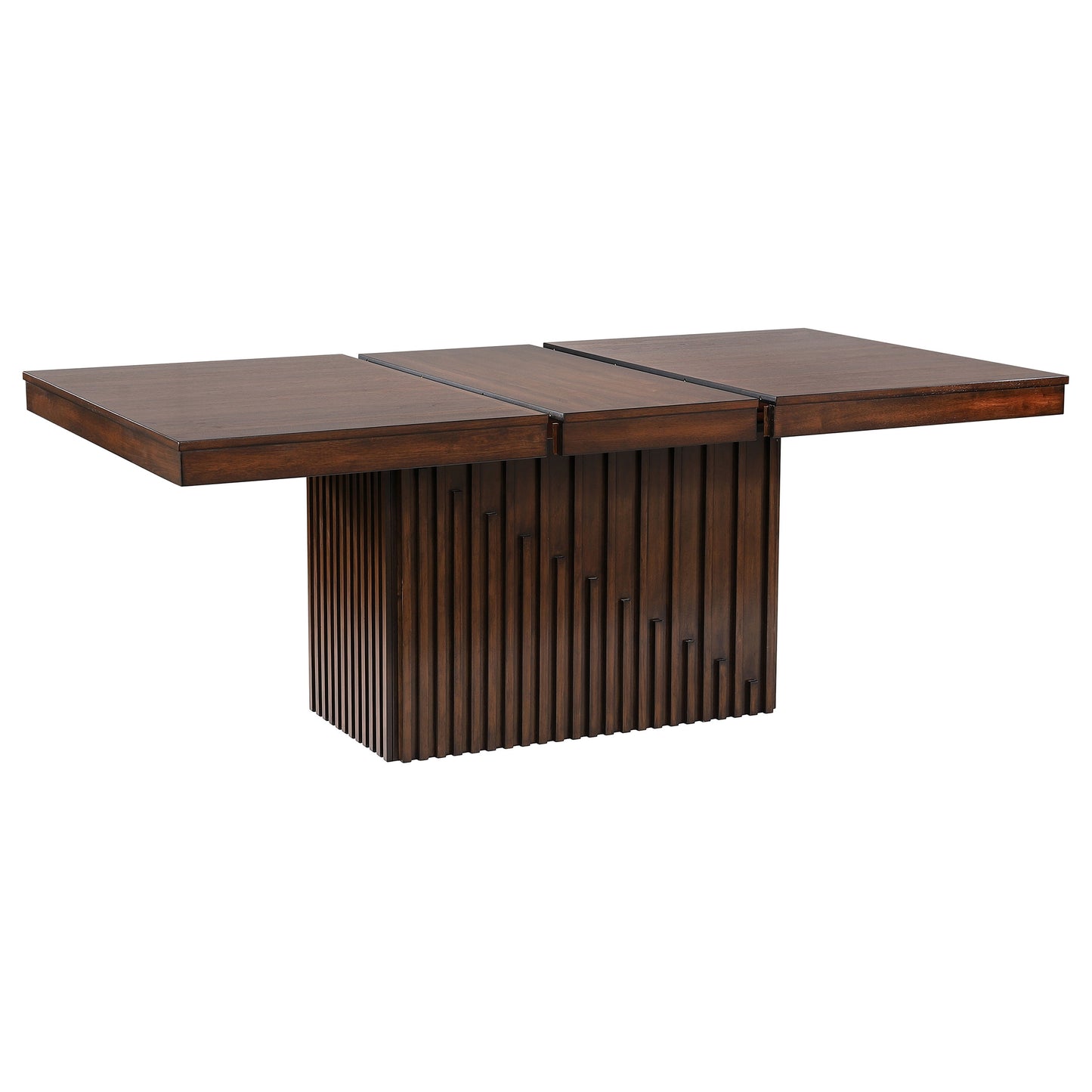 nathan 77-inch extension leaf dining table mango oak