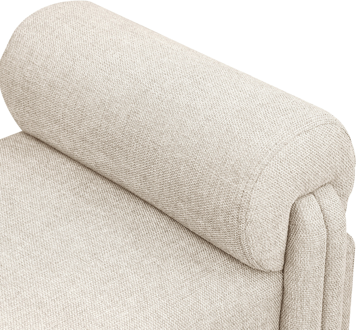 emerson beige polyester fabric bench beige