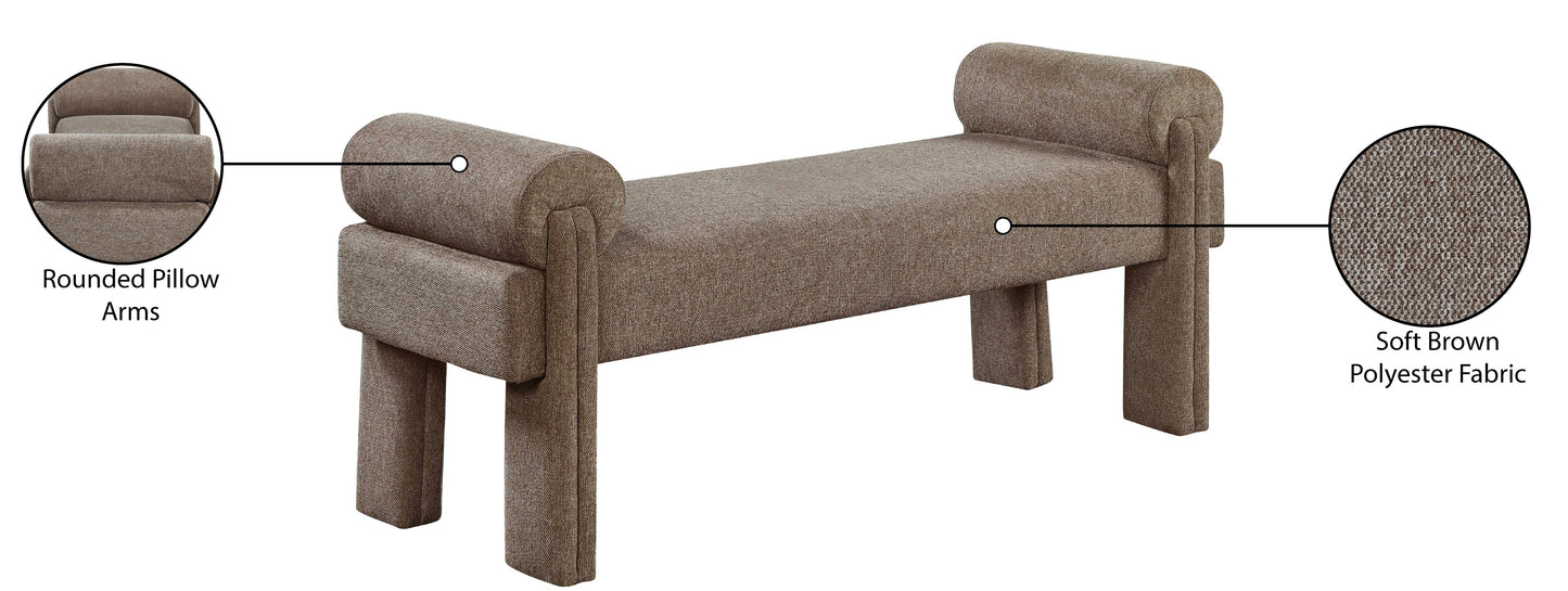 emerson brown polyester fabric bench brown