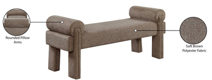 Emerson Brown Polyester Fabric Bench Brown