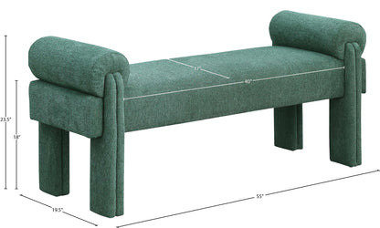 Emerson Green Polyester Fabric Bench Green