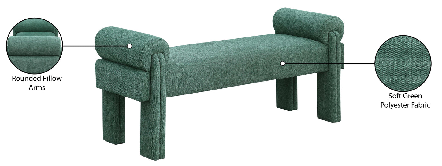 emerson green polyester fabric bench green