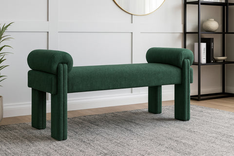 Arden Green Fabric Upholstered Bench, 1 Piece