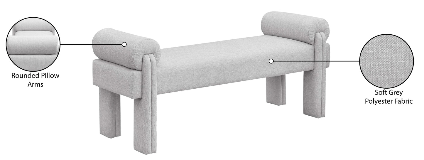 emerson grey polyester fabric bench grey