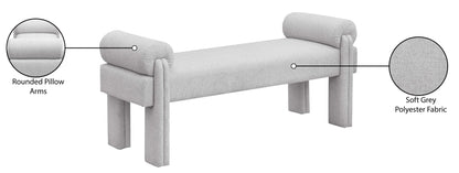 Emerson Grey Polyester Fabric Bench Grey