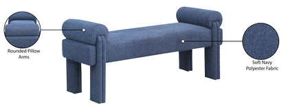 Emerson Navy Polyester Fabric Bench Navy