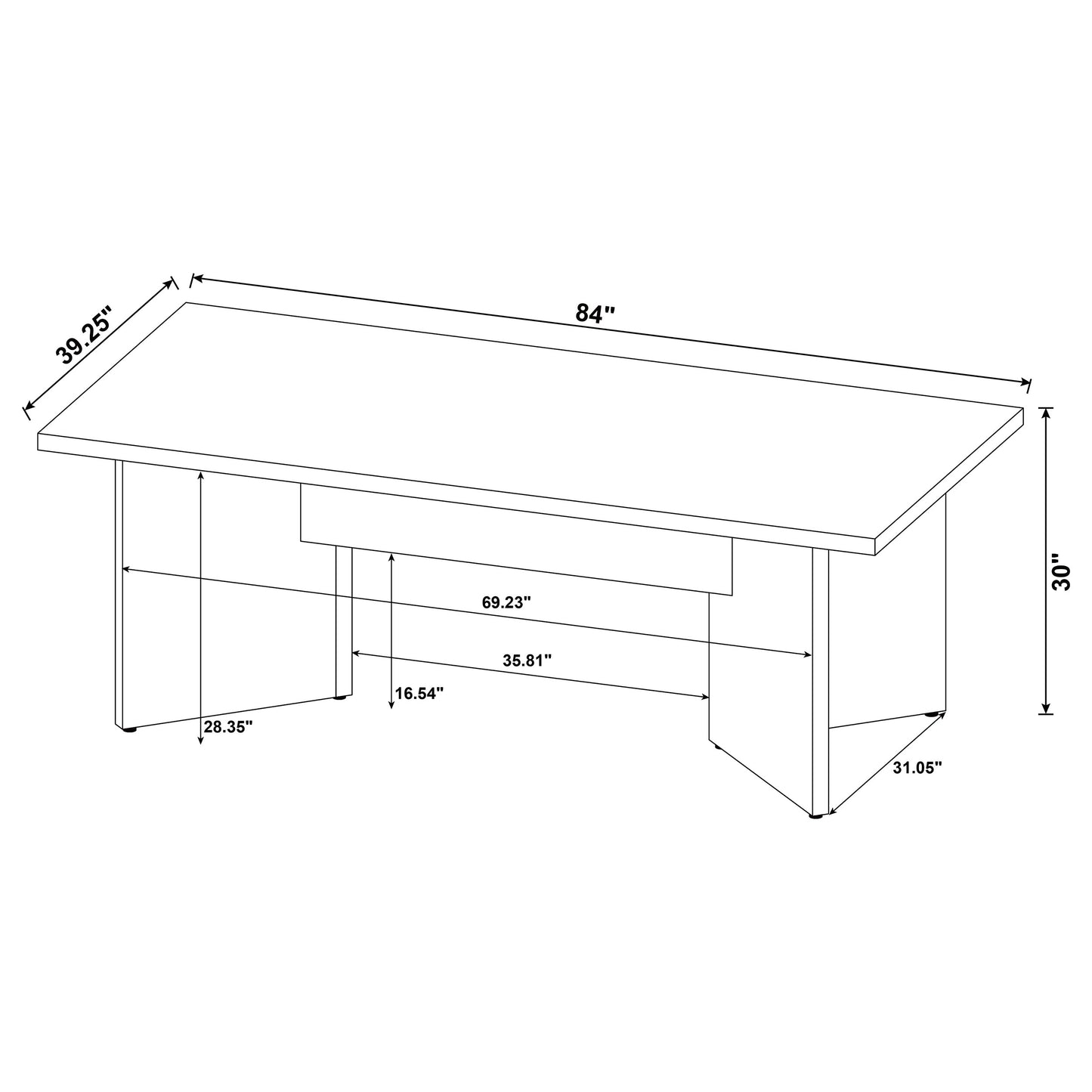 larue 84-inch composite wood dining table mango