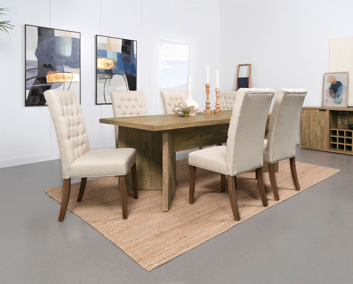 larue 84-inch composite wood dining table mango