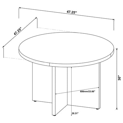 Tatum Round Engineered Wood Dining Table with Decorative Laminate Mango Brown