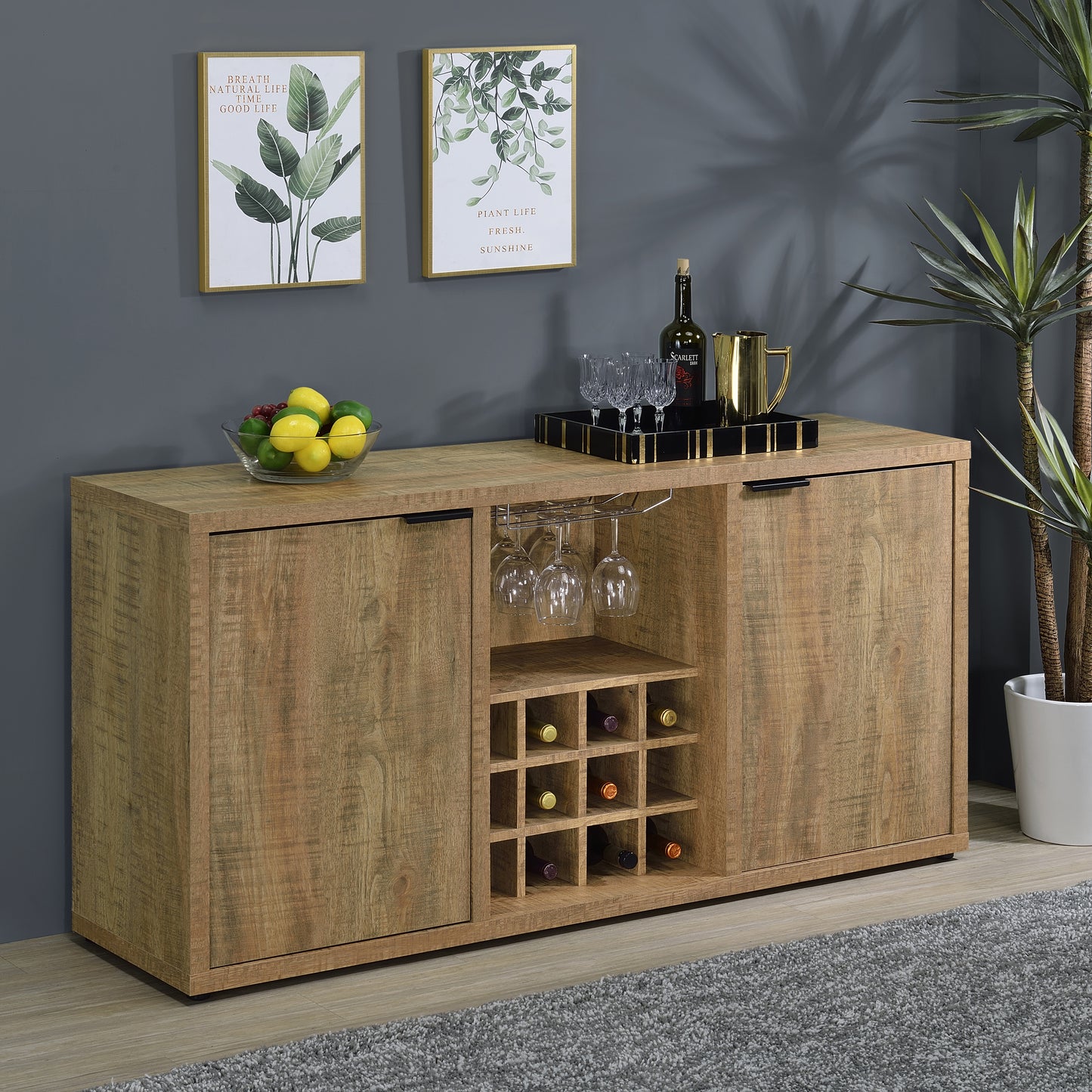 larue 2-door composite wood sideboard buffet mango