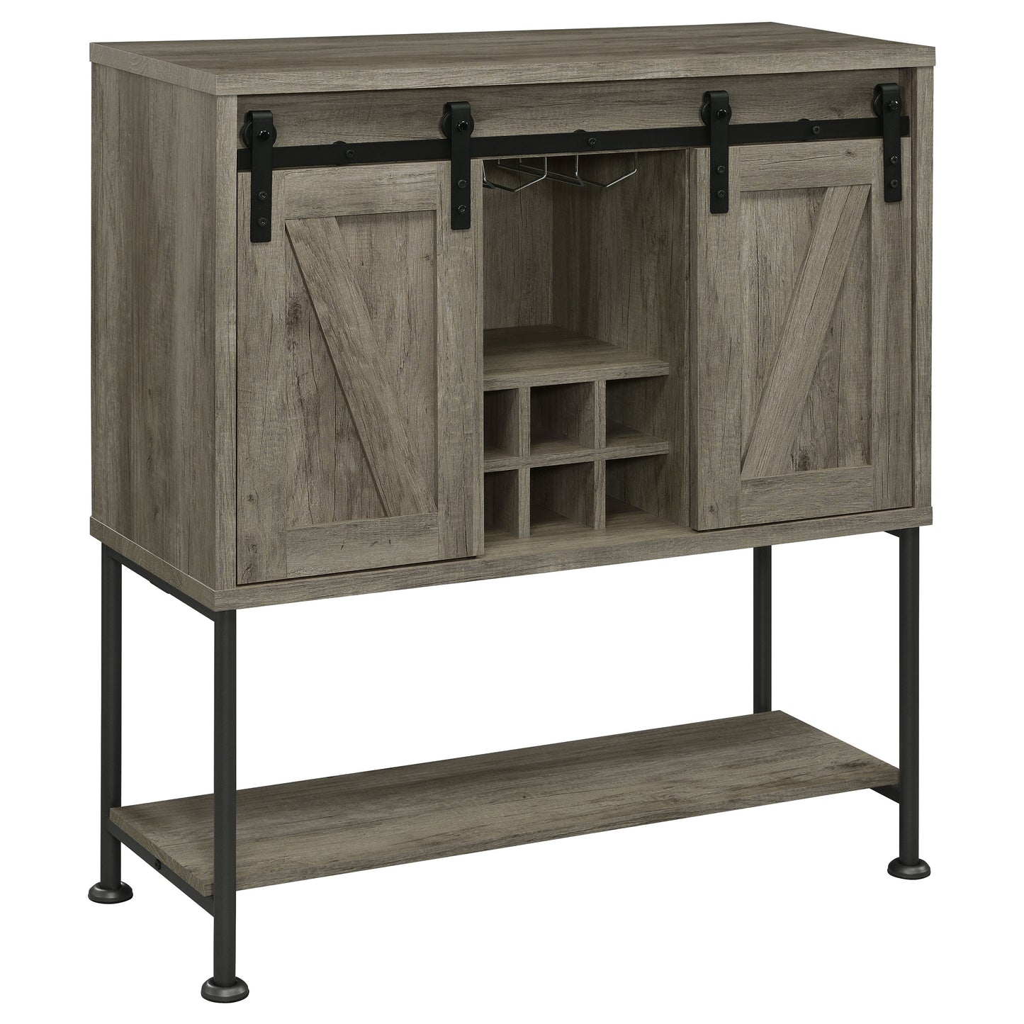 zayan sliding door home bar wine cabinet grey driftwoodgrey driftwood