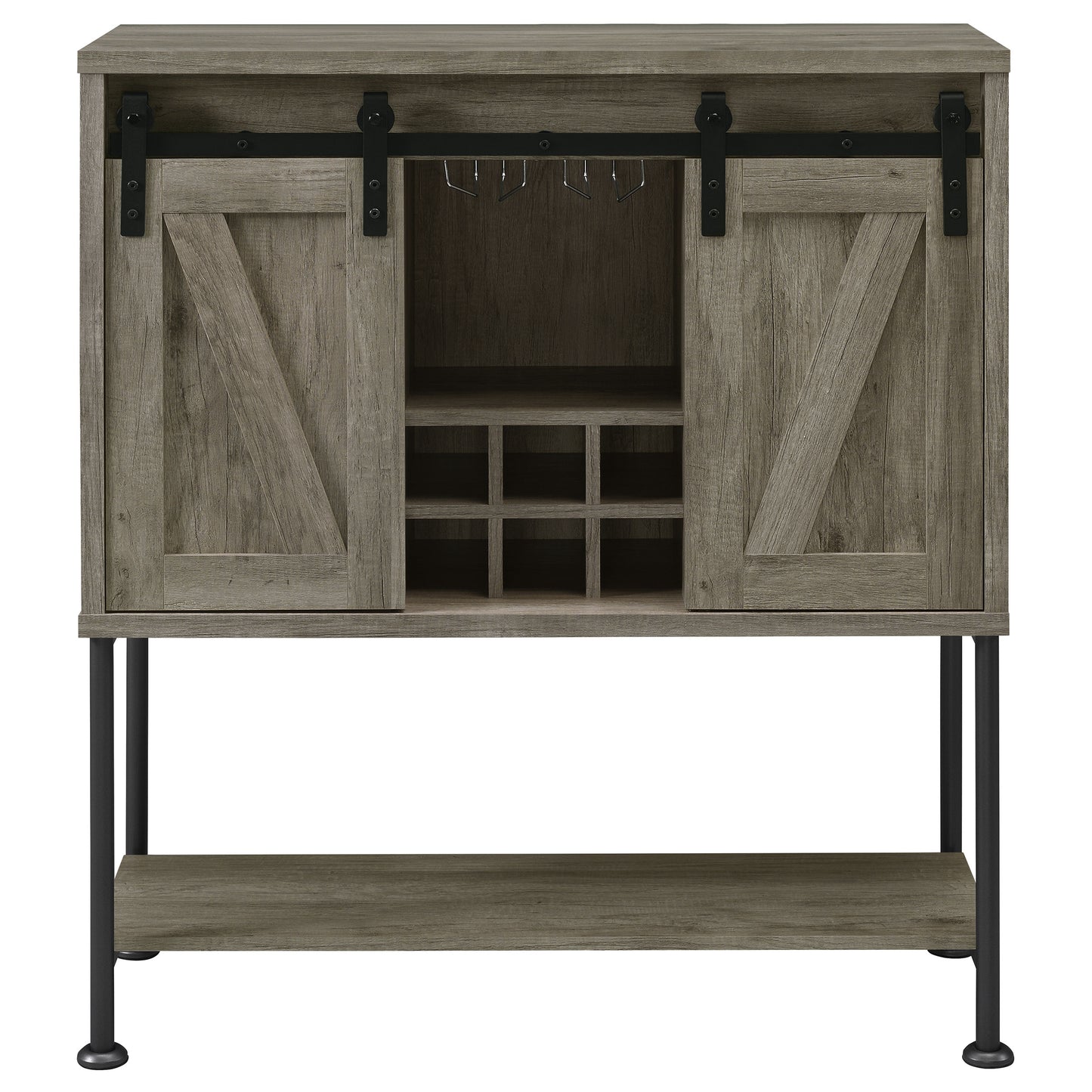 zayan sliding door home bar wine cabinet grey driftwoodgrey driftwood