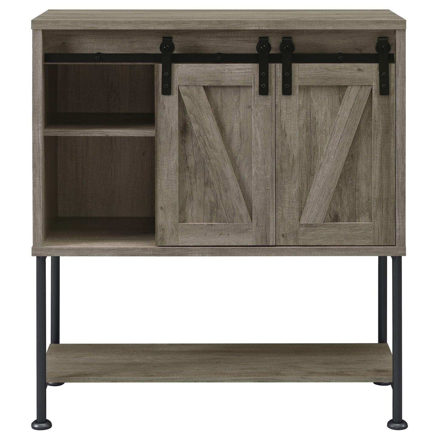 zayan sliding door home bar wine cabinet grey driftwoodgrey driftwood