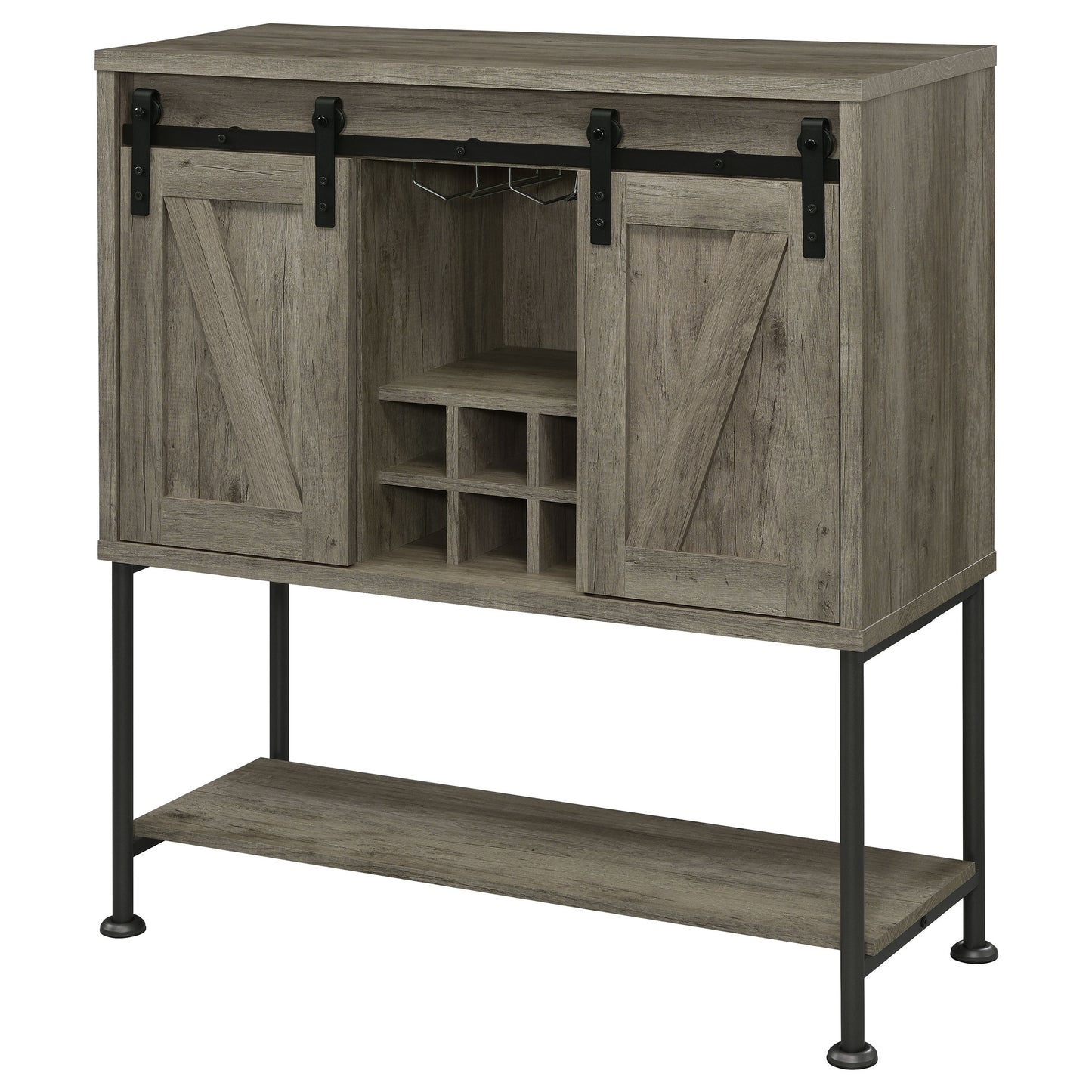 zayan sliding door home bar wine cabinet grey driftwoodgrey driftwood