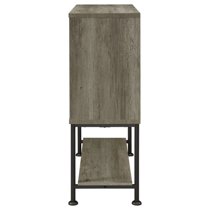 Zayan Sliding Door Home Bar Wine Cabinet Grey DriftwoodGrey Driftwood