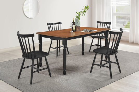 Maston 5-piece Rectangular Dining Set Walnut and BlackBlack