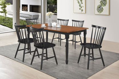 Maston 7-piece Rectangular Dining Set Walnut and BlackBlack