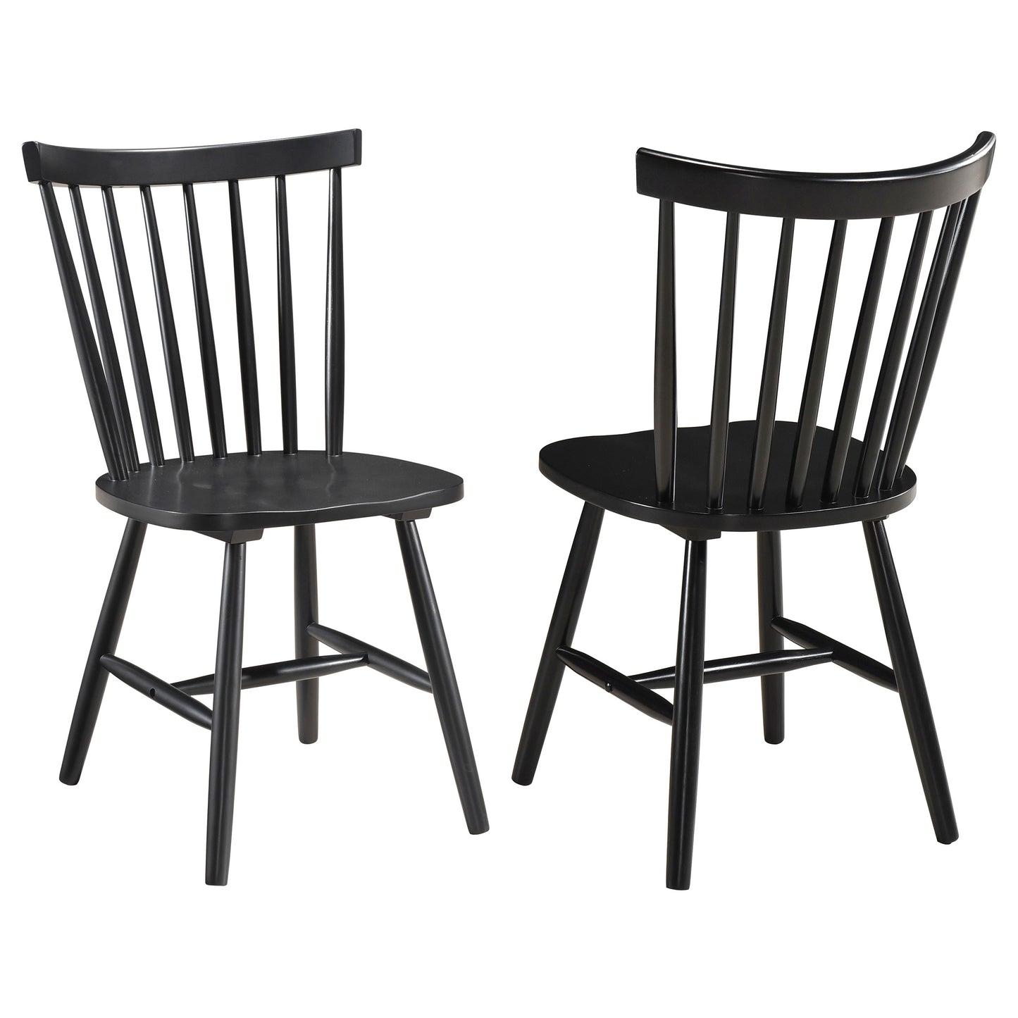 lilith windsor wood dining side chair black (set of 2)