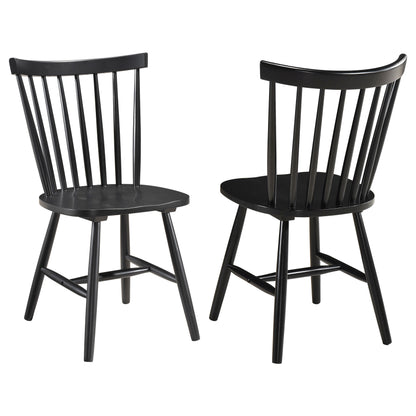 Lilith Windsor Wood Dining Side Chair Black (Set of 2)