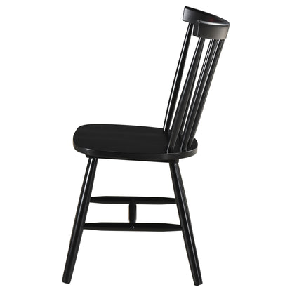 Lilith Windsor Wood Dining Side Chair Black (Set of 2)