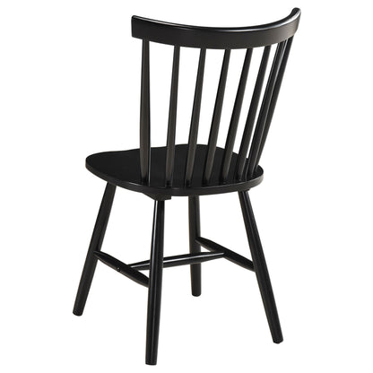 Lilith Windsor Wood Dining Side Chair Black (Set of 2)