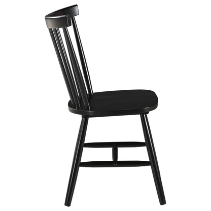 Lilith Windsor Wood Dining Side Chair Black (Set of 2)