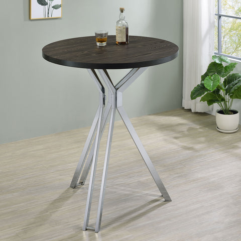 Petra Round 35-inch Pub Height Bistro Bar Table Dark OakDark Oak