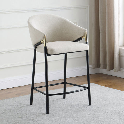 Lewes Fabric Upholstered Counter Chair Beige (Set of 2)Beige