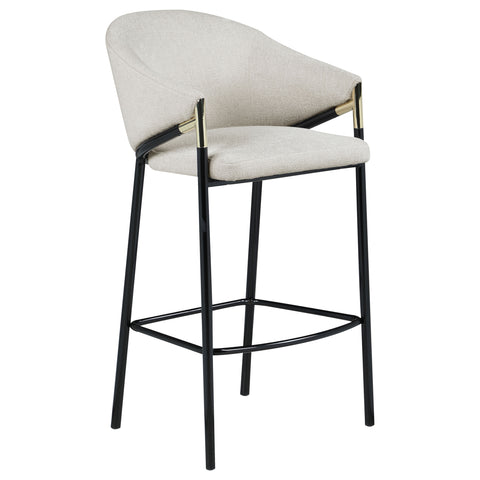 Lewes Fabric Upholstered Bar Chair Beige (Set of 2)Beige