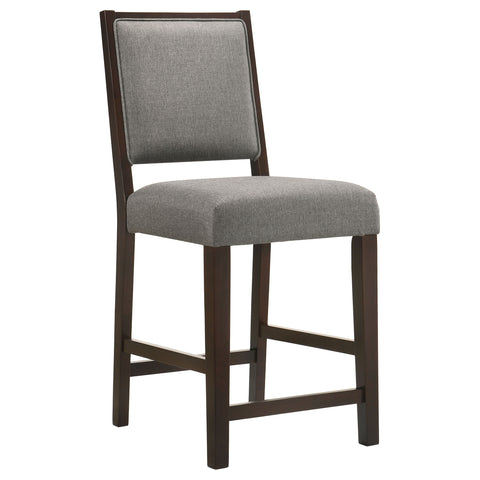 Monett Fabric Upholstered Counter Chair Grey (Set of 2)Grey