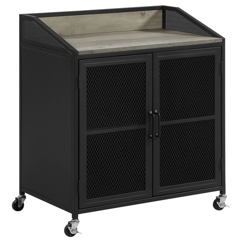 Hart 2-door Mobile Home Bar Wine Cabinet Sandy BlackSandy Black