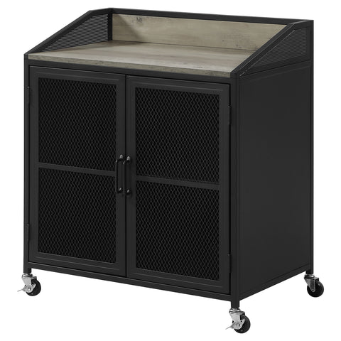 Hart 2-door Mobile Home Bar Wine Cabinet Sandy BlackSandy Black