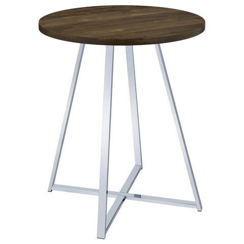 Sachin Round 35-inch Pub Height Bistro Bar Table Brown OakBrown Oak