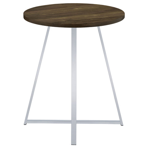 Sachin Round 35-inch Pub Height Bistro Bar Table Brown OakBrown Oak