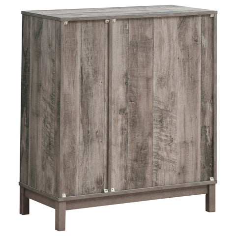 Annetta 2-door Home Bar Wine Cabinet Weathered AcaciaWeathered Acacia