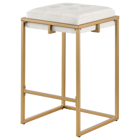 Tabby Upholstered Backless Counter Stool Beige (Set of 2)Beige