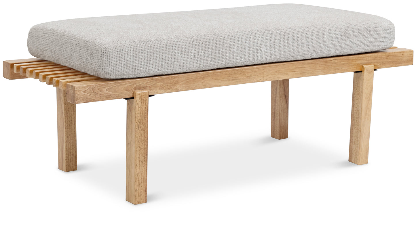 nolita cream chenille fabric bench