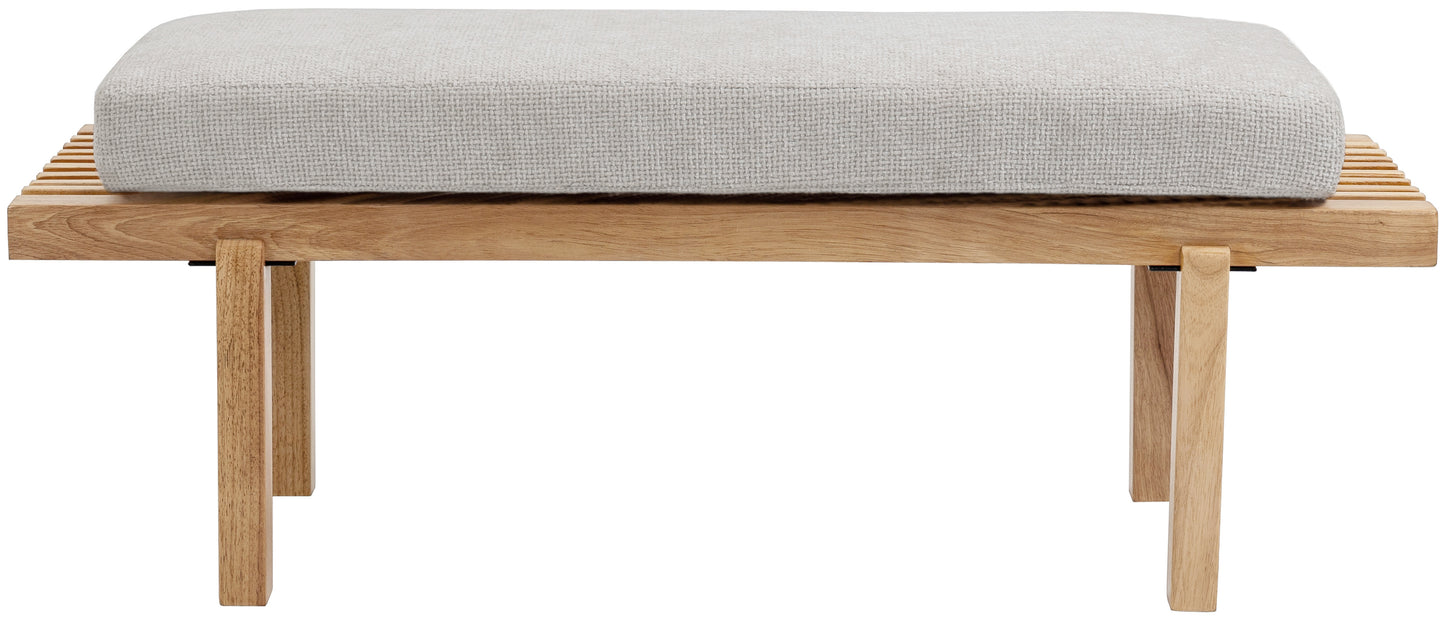 nolita cream chenille fabric bench