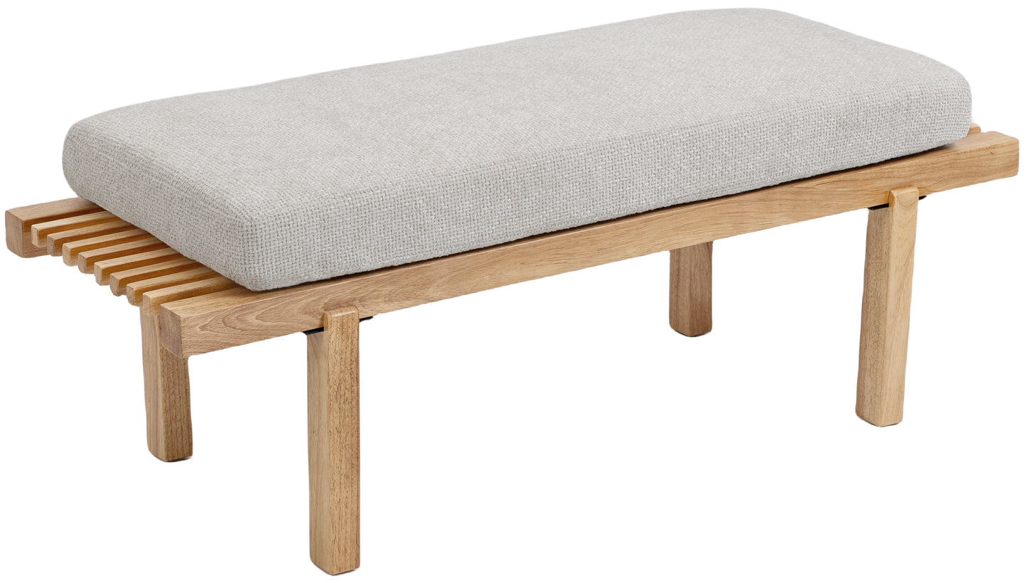 nolita cream chenille fabric bench