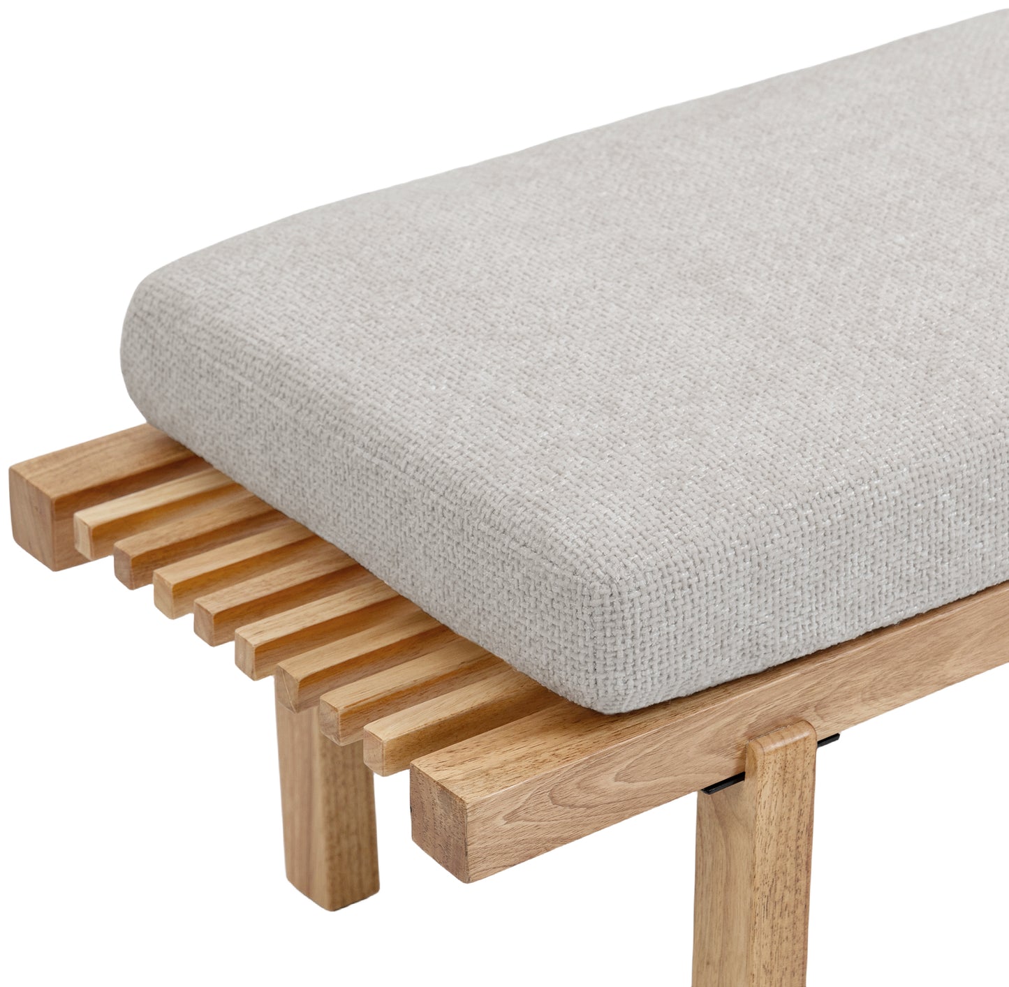 nolita cream chenille fabric bench