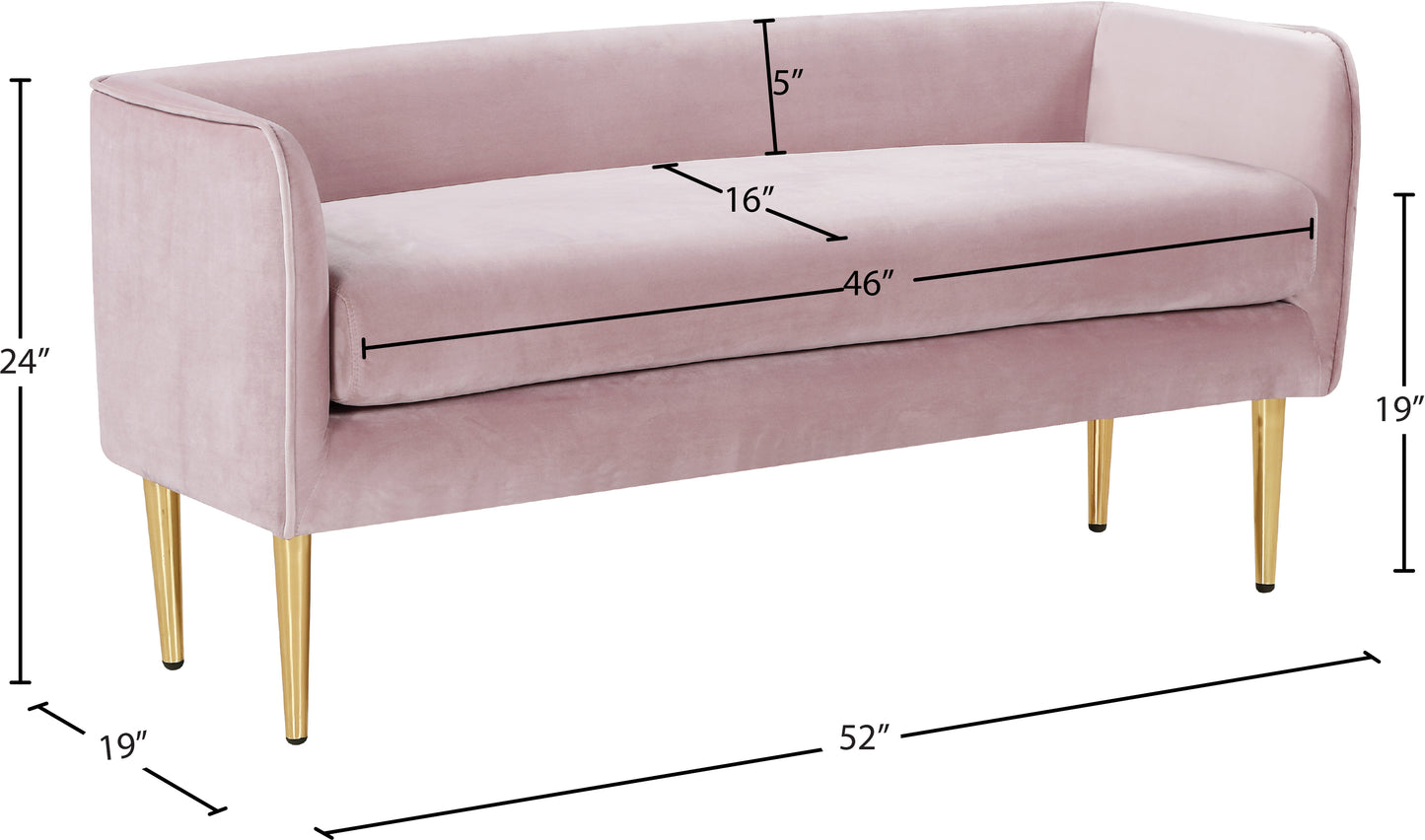 eden pink velvet bench pink