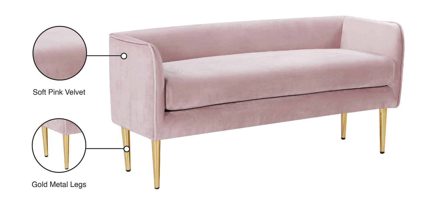 eden pink velvet bench pink