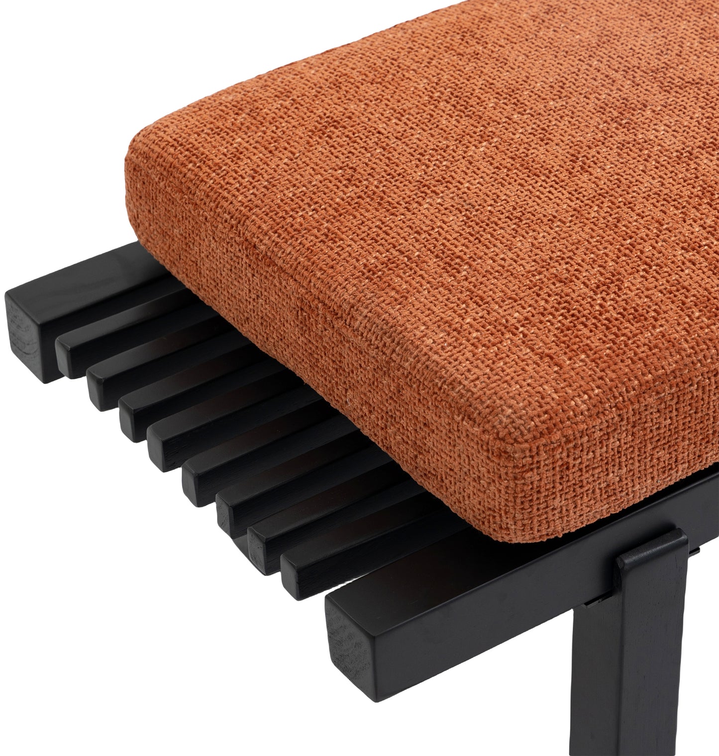 elly cognac chenille fabric bench cognac