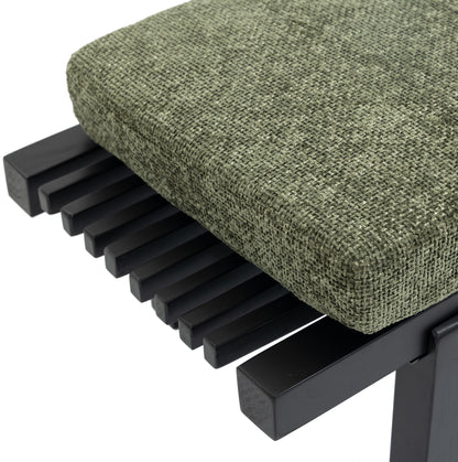 Elly Green Chenille Fabric Bench Green