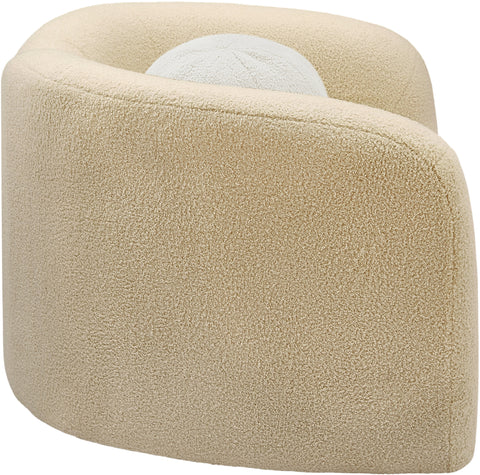 Eclipse Beige Faux Shearling Teddy Fabric Chair C
